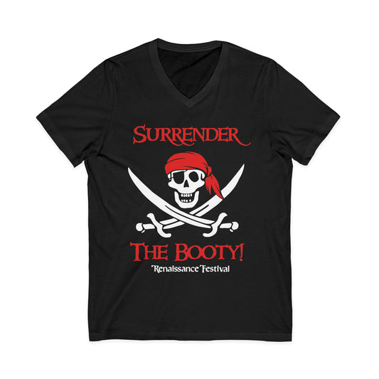 Michigan Renaissance Festival Pirate V-Neck Tee - Surrender the Booty