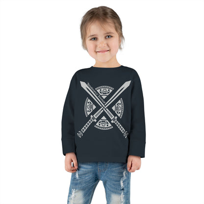 Michigan Renaissance Fest Bandana Toddler Long Sleeve Tee with Sword Design