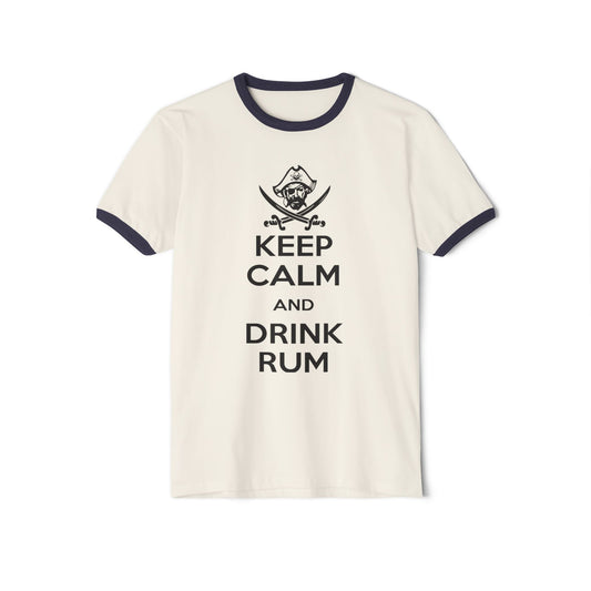 Michigan Renaissance Festival Ringer T-Shirt - Keep Calm Drink Rum