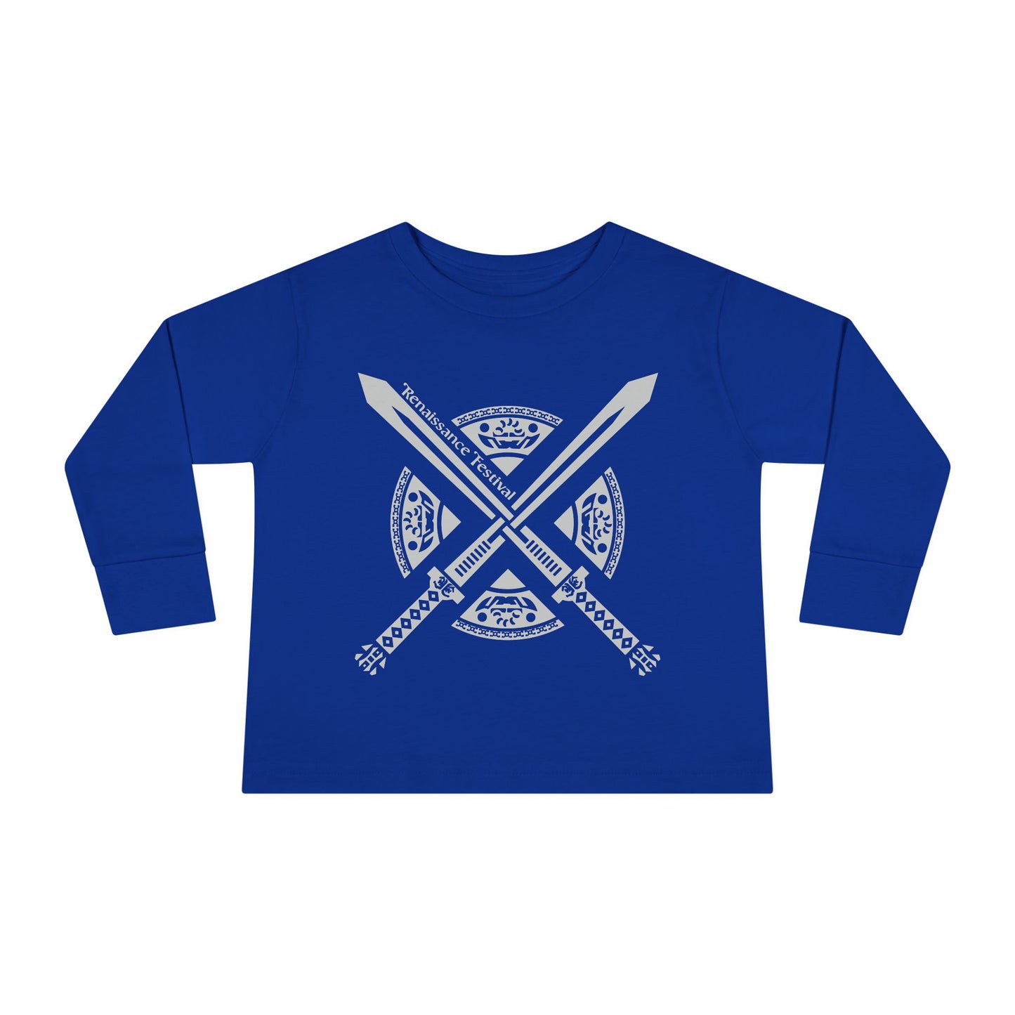 Michigan Renaissance Fest Bandana Toddler Long Sleeve Tee with Sword Design