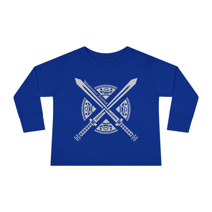 Michigan Renaissance Fest Bandana Toddler Long Sleeve Tee with Sword Design