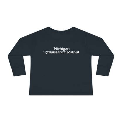 Michigan Renaissance Fest Bandana Toddler Long Sleeve Tee with Sword Design