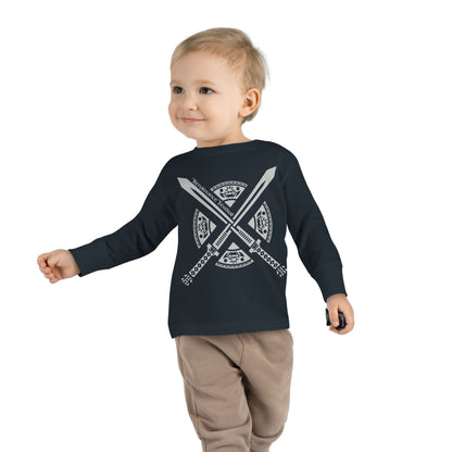Michigan Renaissance Fest Bandana Toddler Long Sleeve Tee with Sword Design