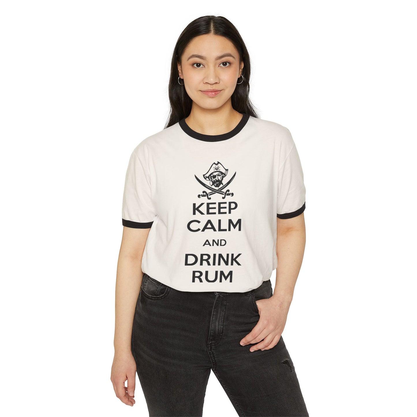 Michigan Renaissance Festival Ringer T-Shirt - Keep Calm Drink Rum