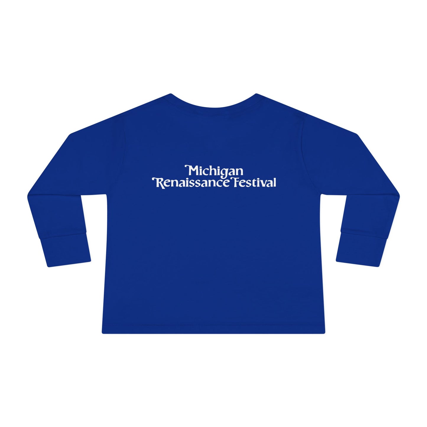 Michigan Renaissance Fest Bandana Toddler Long Sleeve Tee with Sword Design