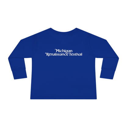 Michigan Renaissance Fest Bandana Toddler Long Sleeve Tee with Sword Design