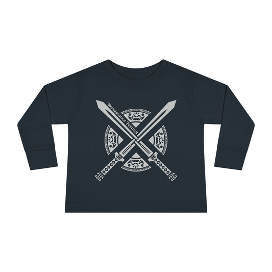 Michigan Renaissance Fest Bandana Toddler Long Sleeve Tee with Sword Design