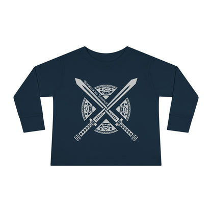Michigan Renaissance Fest Bandana Toddler Long Sleeve Tee with Sword Design