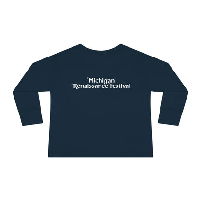 Michigan Renaissance Fest Bandana Toddler Long Sleeve Tee with Sword Design