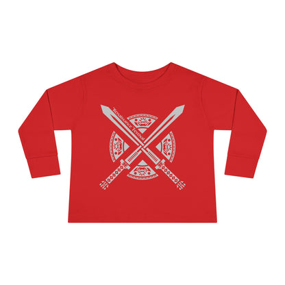 Michigan Renaissance Fest Bandana Toddler Long Sleeve Tee with Sword Design