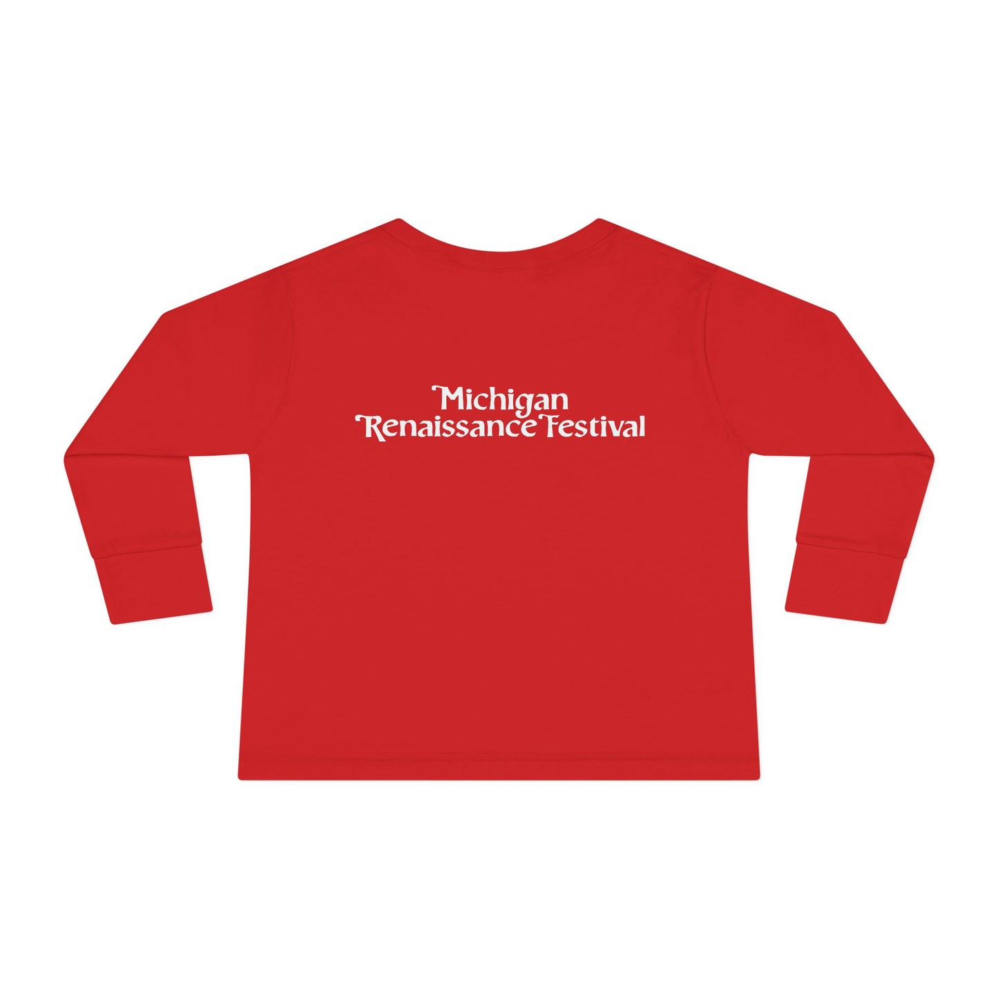 Michigan Renaissance Fest Bandana Toddler Long Sleeve Tee with Sword Design