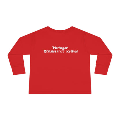 Michigan Renaissance Fest Bandana Toddler Long Sleeve Tee with Sword Design